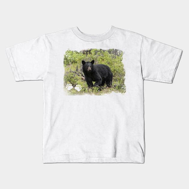 Black Bear Kids T-Shirt by Photomisak72